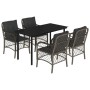 Set comedor de jardín 5 piezas con cojines ratán sintético gris de , Conjuntos de jardín - Ref: Foro24-3212133, Precio: 515,2...