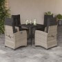 Set comedor de jardín 5 pzas cojines ratán sintético gris claro de , Conjuntos de jardín - Ref: Foro24-3212843, Precio: 540,5...