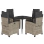 Set comedor de jardín 5 pzas cojines ratán sintético gris claro de , Conjuntos de jardín - Ref: Foro24-3212843, Precio: 540,5...