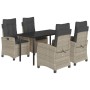 Set comedor de jardín 5 pzas cojines ratán sintético gris claro de , Conjuntos de jardín - Ref: Foro24-3212855, Precio: 565,8...