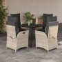 Set comedor de jardín 5 pzas cojines ratán sintético gris claro de , Conjuntos de jardín - Ref: Foro24-3213470, Precio: 555,9...