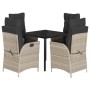 Set comedor de jardín 5 pzas cojines ratán sintético gris claro de , Conjuntos de jardín - Ref: Foro24-3213470, Precio: 555,9...