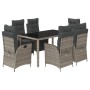 Set comedor jardín 7 pzas y cojines ratán sintético gris de , Conjuntos de jardín - Ref: Foro24-3213329, Precio: 898,97 €, De...