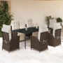 Set comedor de jardín 7 pzas con cojines ratán sintético marrón de , Conjuntos de jardín - Ref: Foro24-3213411, Precio: 1,00 ...
