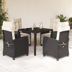 Set de muebles jardín 5 pzas con cojines ratán sintético negro de , Conjuntos de jardín - Ref: Foro24-3212883, Precio: 567,24...