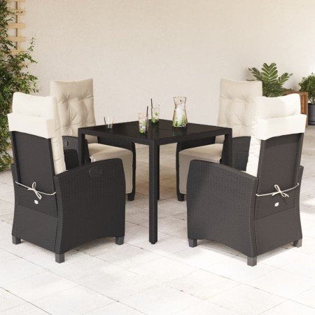 Set de muebles jardín 5 pzas con cojines ratán sintético negro de , Conjuntos de jardín - Ref: Foro24-3212883, Precio: 567,24...