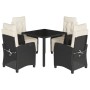 Set de muebles jardín 5 pzas con cojines ratán sintético negro de , Conjuntos de jardín - Ref: Foro24-3212883, Precio: 567,24...
