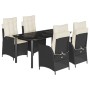 Set de muebles jardín 5 pzas con cojines ratán sintético negro de , Conjuntos de jardín - Ref: Foro24-3213168, Precio: 619,25...