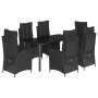Set de comedor de jardín 7 pzas y cojines ratán sintético negro de , Conjuntos de jardín - Ref: Foro24-3213189, Precio: 885,7...