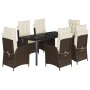 Set comedor de jardín 7 pzas con cojines ratán sintético marrón de , Conjuntos de jardín - Ref: Foro24-3213210, Precio: 890,3...