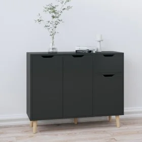 Aparador madera de ingeniería negro brillante 90x30x72 cm de vidaXL, Aparadores - Ref: Foro24-326820, Precio: 109,44 €, Descu...