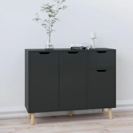 Aparador madera de ingeniería negro brillante 90x30x72 cm de vidaXL, Aparadores - Ref: Foro24-326820, Precio: 109,44 €, Descu...