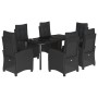 Set de comedor de jardín 7 pzas y cojines ratán sintético negro de , Conjuntos de jardín - Ref: Foro24-3212971, Precio: 922,4...