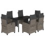 Set comedor jardín 7 pzas y cojines ratán sintético gris de , Conjuntos de jardín - Ref: Foro24-3212999, Precio: 914,00 €, De...