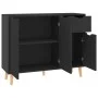 Aparador madera de ingeniería negro brillante 90x30x72 cm de vidaXL, Aparadores - Ref: Foro24-326820, Precio: 109,44 €, Descu...