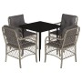 Set comedor de jardín 5 pzas cojines ratán sintético gris claro de , Conjuntos de jardín - Ref: Foro24-3212167, Precio: 497,4...