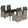 Set comedor de jardín 5 pzas cojines ratán sintético gris claro de , Conjuntos de jardín - Ref: Foro24-3213278, Precio: 545,7...
