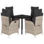 Set comedor de jardín 5 pzas cojines ratán sintético gris claro de , Conjuntos de jardín - Ref: Foro24-3213286, Precio: 527,5...