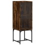 Armario auxiliar con puerta de vidrio roble ahumado 35x37x100cm de , Aparadores - Ref: Foro24-836557, Precio: 52,31 €, Descue...