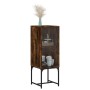 Armario auxiliar con puerta de vidrio roble ahumado 35x37x100cm de , Aparadores - Ref: Foro24-836557, Precio: 52,31 €, Descue...