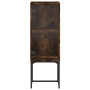Armario auxiliar con puerta de vidrio roble ahumado 35x37x100cm de , Aparadores - Ref: Foro24-836557, Precio: 52,31 €, Descue...