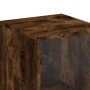 Armario auxiliar con puerta de vidrio roble ahumado 35x37x100cm de , Aparadores - Ref: Foro24-836557, Precio: 52,31 €, Descue...