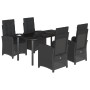 Set de muebles jardín 5 pzas con cojines ratán sintético negro de , Conjuntos de jardín - Ref: Foro24-3212324, Precio: 566,93...