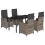 Set comedor de jardín 5 piezas con cojines ratán sintético gris de , Conjuntos de jardín - Ref: Foro24-3212364, Precio: 555,3...
