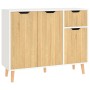 Aparador madera de ingeniería blanco y roble Sonoma 90x30x72 cm de vidaXL, Aparadores - Ref: Foro24-326818, Precio: 120,10 €,...