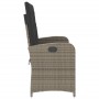Sillón reclinable de jardín con cojines ratán sintético gris de , Bancos de jardín - Ref: Foro24-368218, Precio: 140,71 €, De...
