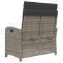 Sillón reclinable de jardín con cojines ratán sintético gris de , Bancos de jardín - Ref: Foro24-368218, Precio: 140,71 €, De...