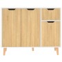 Aparador madera de ingeniería blanco y roble Sonoma 90x30x72 cm de vidaXL, Aparadores - Ref: Foro24-326818, Precio: 120,10 €,...
