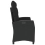 Sillón reclinable de jardín con cojines ratán sintético negro de , Bancos de jardín - Ref: Foro24-368226, Precio: 181,60 €, D...