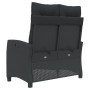 Sillón reclinable de jardín con cojines ratán sintético negro de , Bancos de jardín - Ref: Foro24-368226, Precio: 181,60 €, D...