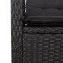 Sillón reclinable de jardín con cojines ratán sintético negro de , Bancos de jardín - Ref: Foro24-368226, Precio: 181,60 €, D...