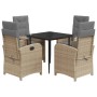 Set comedor de jardín 5 pzas con cojines ratán sintético beige de , Conjuntos de jardín - Ref: Foro24-3212391, Precio: 634,95...