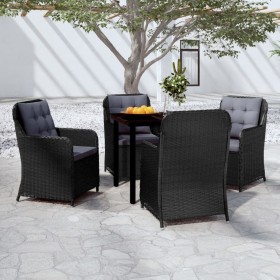 Juego de comedor para jardín 5 piezas negro de , Conjuntos de jardín - Ref: Foro24-3099560, Precio: 733,11 €, Descuento: %