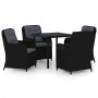 Juego de comedor para jardín 5 piezas negro de , Conjuntos de jardín - Ref: Foro24-3099560, Precio: 733,11 €, Descuento: %