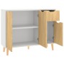 Aparador madera de ingeniería blanco y roble Sonoma 90x30x72 cm de vidaXL, Aparadores - Ref: Foro24-326818, Precio: 120,10 €,...
