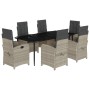 Set comedor jardín 7 pzas y cojines ratán sintético gris claro de , Conjuntos de jardín - Ref: Foro24-3212417, Precio: 1,00 €...