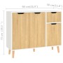 Aparador madera de ingeniería blanco y roble Sonoma 90x30x72 cm de vidaXL, Aparadores - Ref: Foro24-326818, Precio: 120,10 €,...