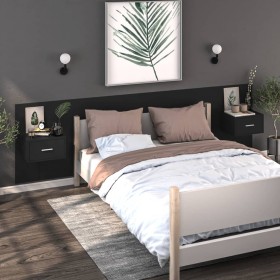 Mesitas de noche de pared 2 unidades negras de , Mesitas de noche - Ref: Foro24-810974, Precio: 73,40 €, Descuento: %
