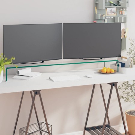 Soporte para TV/Elevador monitor cristal claro 110x30x13 cm de , Muebles TV - Ref: Foro24-244132, Precio: 113,80 €, Descuento: %