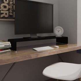 Soporte para TV/Elevador monitor cristal negro 100x30x13 cm de , Muebles TV - Ref: Foro24-244139, Precio: 111,27 €, Descuento: %