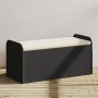 Banco con almacenaje y cojín ratán sintético negro 115x51x52 cm de , Bancos de jardín - Ref: Foro24-365727, Precio: 163,94 €,...