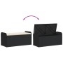 Banco con almacenaje y cojín ratán sintético negro 115x51x52 cm de , Bancos de jardín - Ref: Foro24-365727, Precio: 163,94 €,...