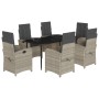 Set comedor jardín 7 pzas y cojines ratán sintético gris claro de , Conjuntos de jardín - Ref: Foro24-3212415, Precio: 909,70...