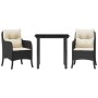 Set comedor de jardín 3 pzas con cojines ratán sintético negro de , Conjuntos de jardín - Ref: Foro24-3211913, Precio: 287,59...