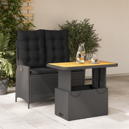 Set comedor de jardín 2 pzas con cojines ratán sintético negro de , Conjuntos de jardín - Ref: Foro24-3277454, Precio: 247,37...