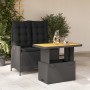 Set comedor de jardín 2 pzas con cojines ratán sintético negro de , Conjuntos de jardín - Ref: Foro24-3277454, Precio: 247,37...